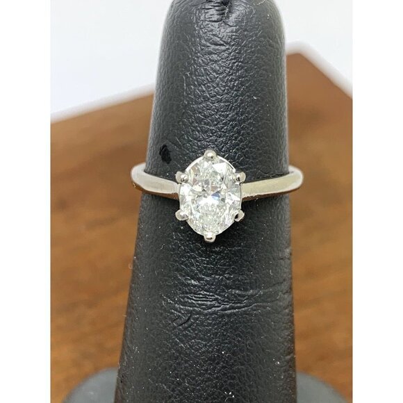 Engagement Ring Diamond 0.96ct GIA VS2 F Platinum Oval Solitaire Size 4.5 - Picture 8 of 15